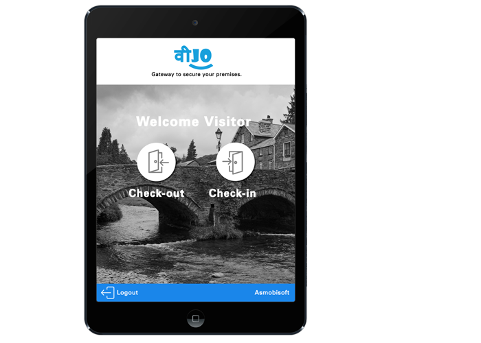 VizApp guard mobile app – visitor sign-in, photo capture and badge printing at the gate